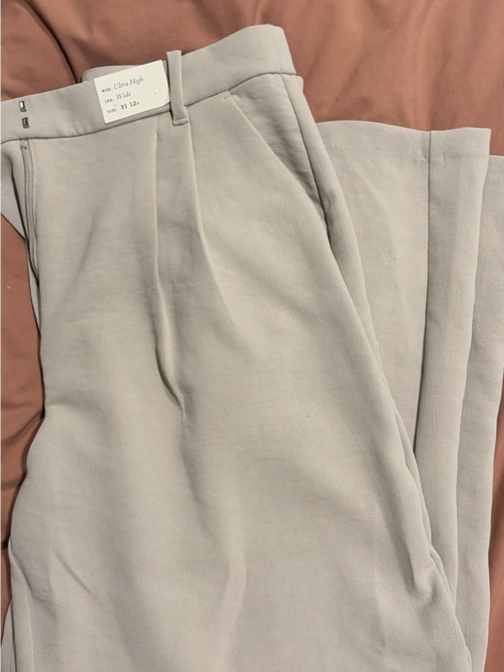 Abercrombie & Fitch Wide Leg Pants in Light Gray